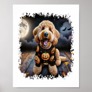 Goldendoodle Dog Halloween Poster