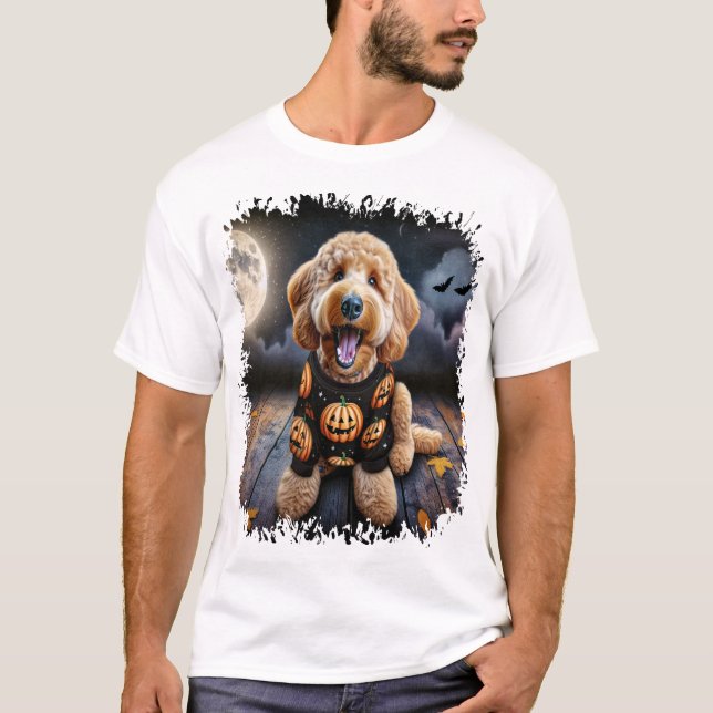 Goldendoodle Dog Halloween T-Shirt (Front)
