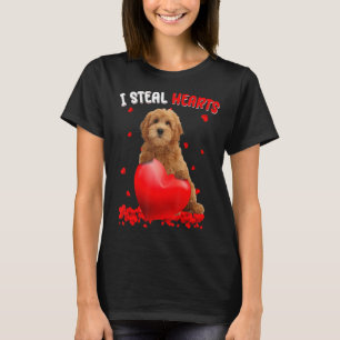 Goldendoodle Dog I Steal Hearts Cute Valentine Day T-Shirt