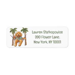 Goldendoodle Dog In Hawaiian Top