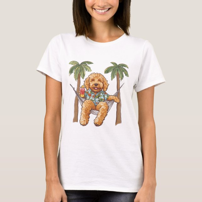 Goldendoodle Dog In Hawaiian Top (Front)