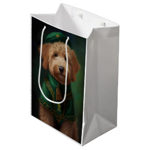 Goldendoodle  Dog in St. Patrick's Day Dress Medium Gift Bag