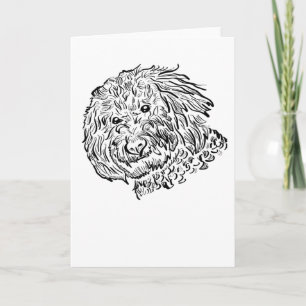 Goldendoodle Dog Line art Card