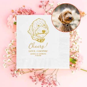 Goldendoodle Dog Personalised Cheers Napkins