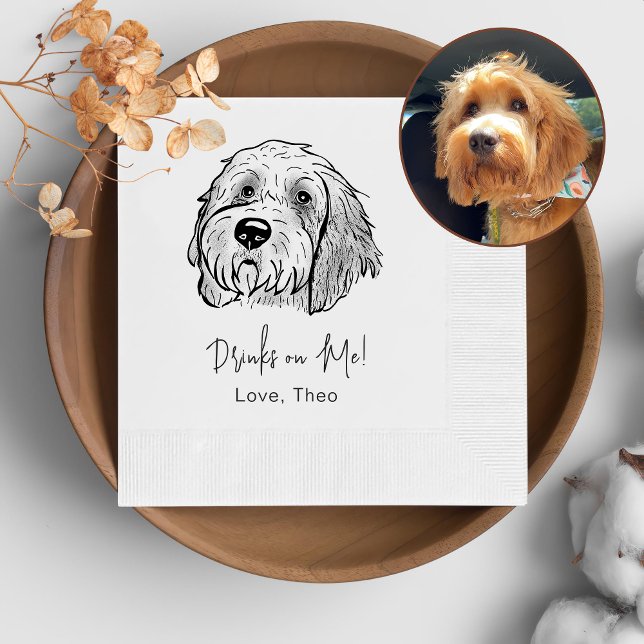Goldendoodle Dog Personalised Drink On Me Napkin (Creator Uploaded)
