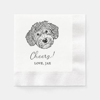 Goldendoodle Dog Personalised Drinks on Me Napkins