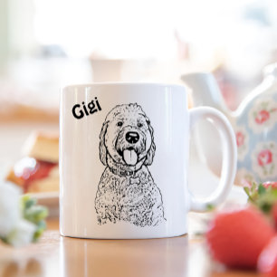 Goldendoodle Dog Personalised Hand Drawing Mug
