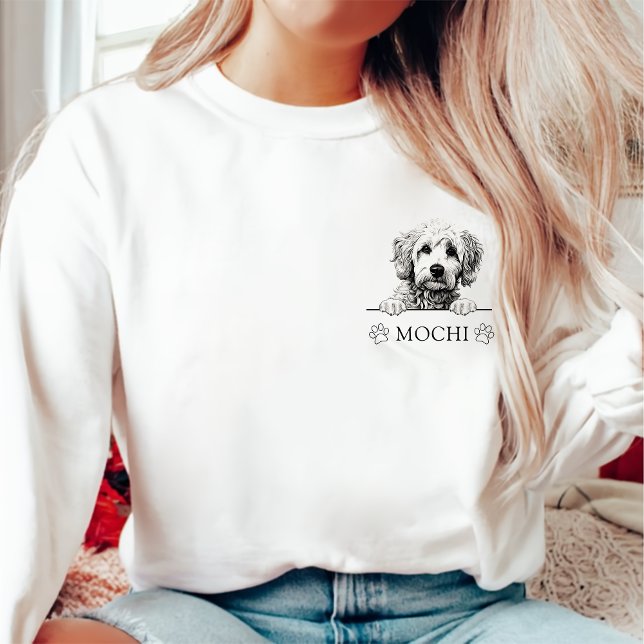Goldendoodle Dog Personalised Hand Drawing Sweatshirt (Creator Uploaded)