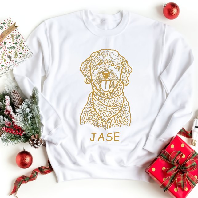 Goldendoodle Dog Personalised Hand Drawing T-Shirt (Creator Uploaded)