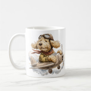 Goldendoodle Dog Pilot Aeroplane Coffee Mug