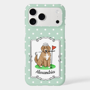 Goldendoodle Dog Playing Golf (red whmk2) Cute Fun