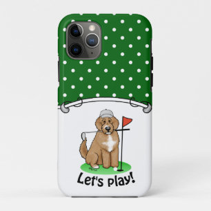Goldendoodle Dog Playing Golf (red whmk2) Cute Fun iPhone 11 Pro Case