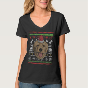 Goldendoodle Dog Santa Claus Ugly Christmas Patter T-Shirt