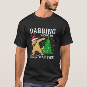 Goldendoodle Dog Santa Hat Dabbing Around the Chri T-Shirt