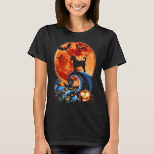 Goldendoodle Dog Scary And Moon Halloween Costume T-Shirt