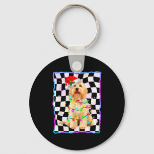 Goldendoodle Dog Tree Christmas Xmas Pet Dogs Gift Key Ring
