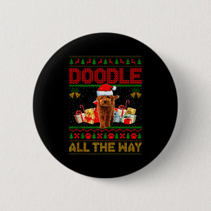 Goldendoodle Dog Ugly Christmas Sweaters Pet Dog L 6 Cm Round Badge