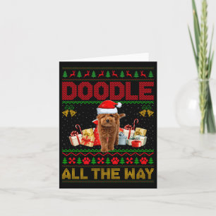 Goldendoodle Dog Ugly Christmas Sweaters Pet Dog L Card