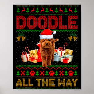 Goldendoodle Dog Ugly Christmas Sweaters Pet Dog L Poster