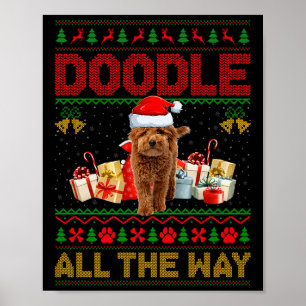 Goldendoodle Dog Ugly Christmas Sweaters Pet Dog L Poster