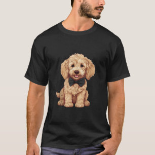 Goldendoodle Dog Wearing Bow Tie Black Neckwear Ta T-Shirt