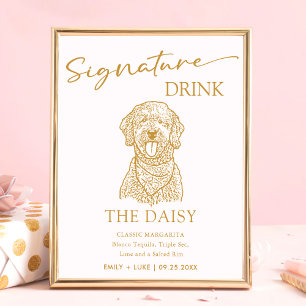 Goldendoodle Dog Wedding Signature Drink Sign