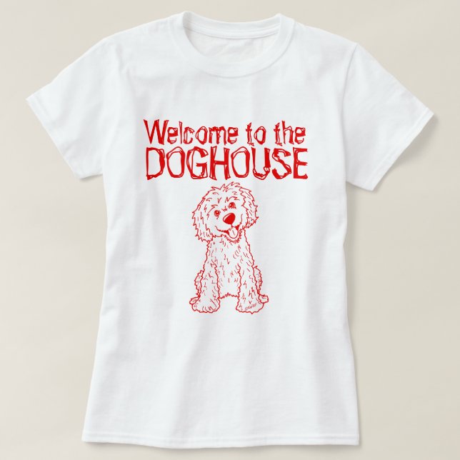 Goldendoodle Doghouse  T-Shirt (Design Front)