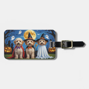 Goldendoodle Dogs Pumpkin Halloween Funny Luggage Tag
