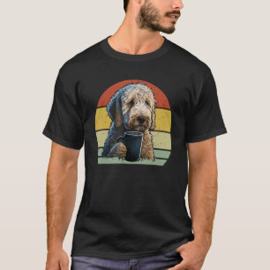 Goldendoodle Drinking Coffee  Dog And Coffee T-Shirt