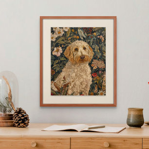 Goldendoodle Garden Tapestry Birthday Party Poster