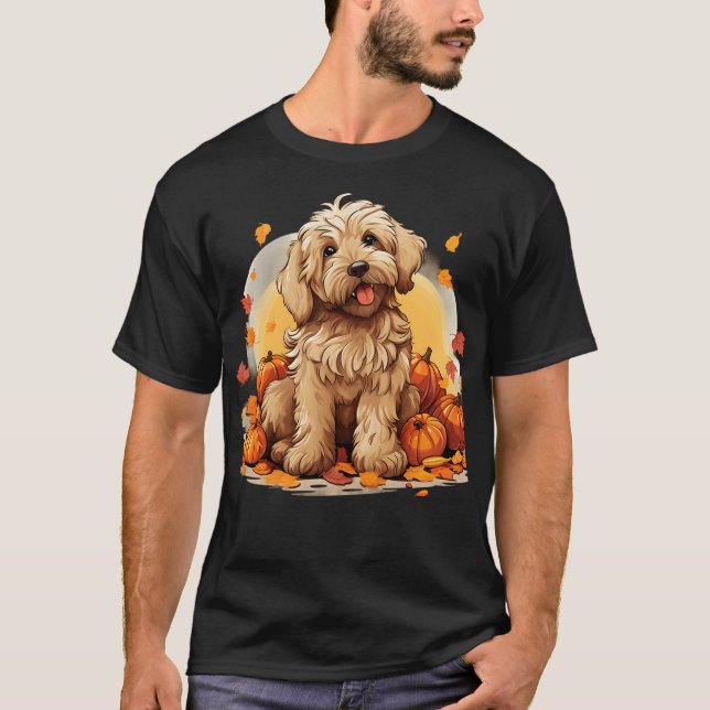 Goldendoodle Halloween Cute and Spooky Doodle Dog  T-Shirt (Front)