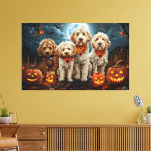 Goldendoodle Halloween Spooky Canvas Print