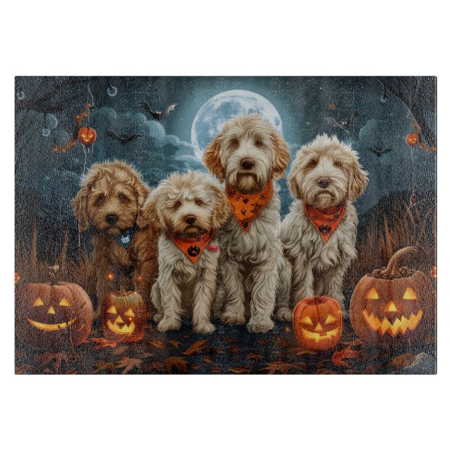 Goldendoodle Halloween Spooky  Cutting Board (Front)
