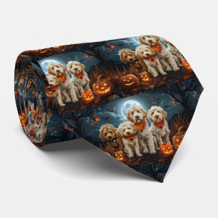 Goldendoodle Halloween Spooky  Tie