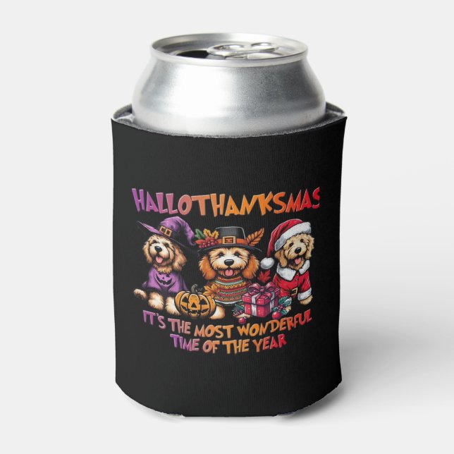 Goldendoodle Halloween Thanksgiving Christmas Clas Can Cooler (Can Front)