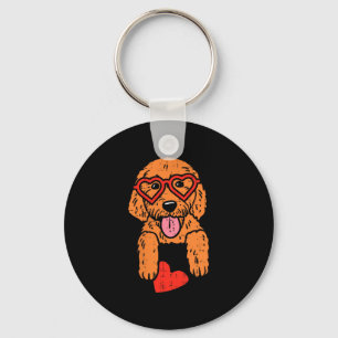 Goldendoodle Heart Pocket Cute Valentines Day Dog  Key Ring