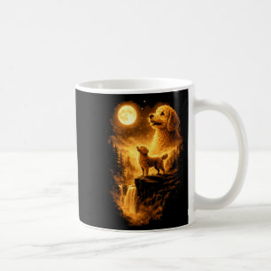 Goldendoodle howling to the moon vintage 90s funny coffee mug