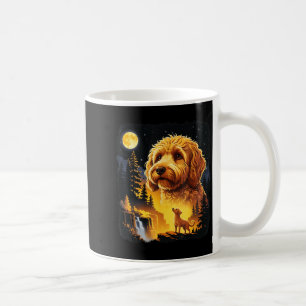 Goldendoodle Howling To The Moon Vintage Funny Gol Coffee Mug