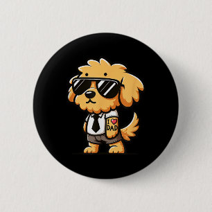 Goldendoodle I Love Dad Funny Dog Tattoo 6 Cm Round Badge