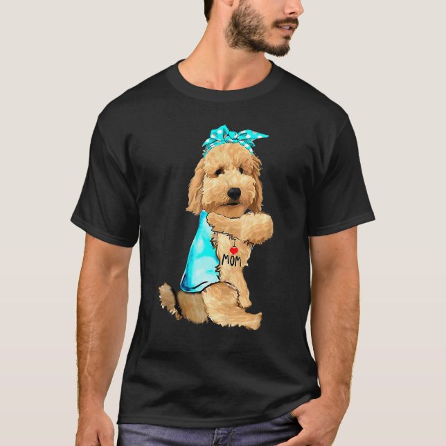 Goldendoodle I Love Mum Tattoo Dog  Mother's Day T-Shirt (Front)