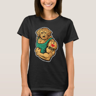 Goldendoodle I Love Mum Tattoo Dog Workout Fitness T-Shirt