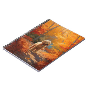 Goldendoodle in Autumn Leaves Fall Inspire Notebook