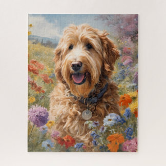 Goldendoodle in Bloom Jigsaw Puzzle