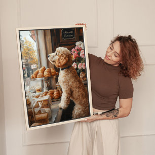 Goldendoodle in French Bakery Art Canvas Print