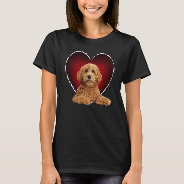 Goldendoodle in Heart Doodle dog T-Shirt (Front)