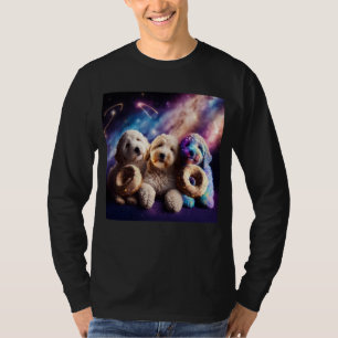 Goldendoodle In Space With Donuts Cute Doodle Boys T-Shirt