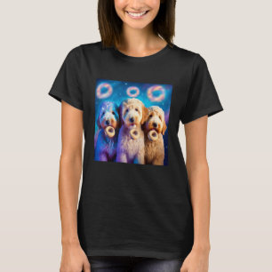 Goldendoodle In Space With Donuts Cute Doodle Boys T-Shirt