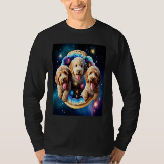 Goldendoodle In Space With Donuts Cute Doodle Boys T-Shirt