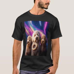 Goldendoodle In Space With Donuts Cute Doodle Boys T-Shirt