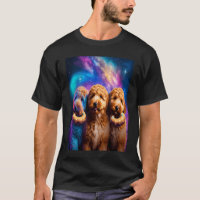 Goldendoodle In Space With Doughnuts Cute Doodle B